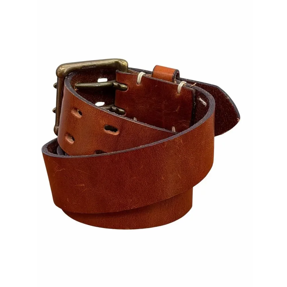 GAP Double Prong Belt Thick Leather Men’s 40 Brown Casual Classic Rustic Rugged